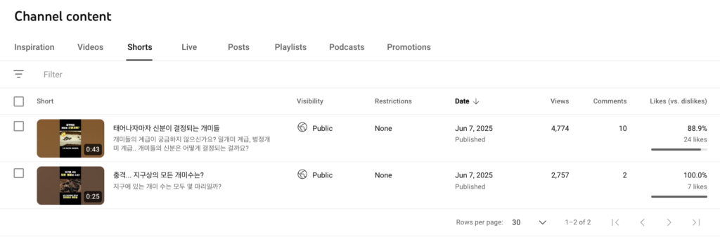 유튜브 채널 공개 3