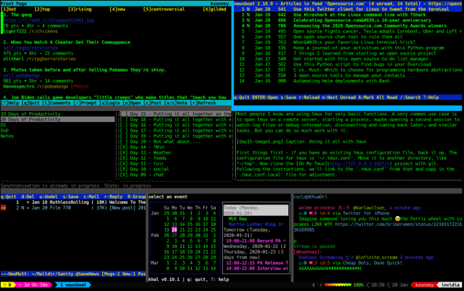 tmux like hacker